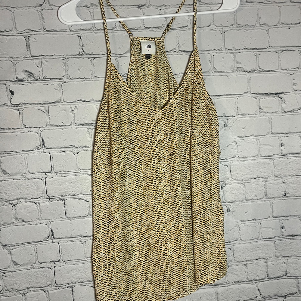 CAbi Women's Mustard Patterned Impression Tank Top